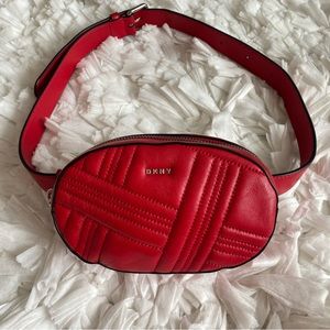 DKNY Red Quilted Crossbody Bag